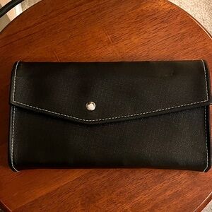 Black Medication Organizer with Black Case and Button Closure